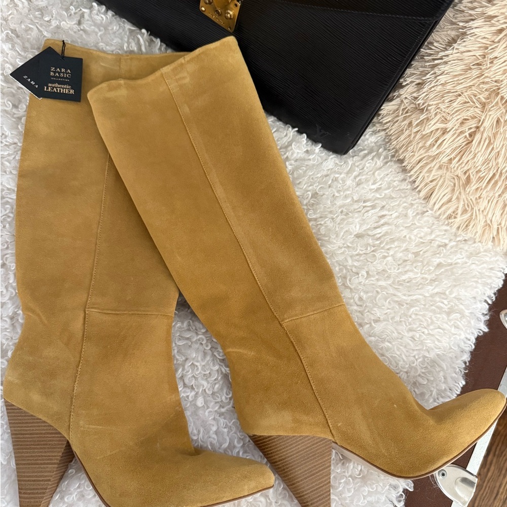 Zara Women's Camel Heeled Boots